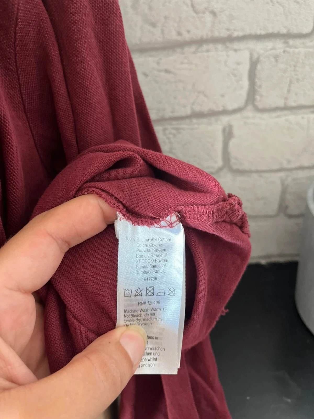 Polo bordeaux com mangas compridas - Tamanho 48 - Sem marca – photo 3